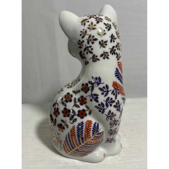 Japanese Imari Neko Cat Figurine Handpainted Vintage Porcelain - Picture 4 of 8